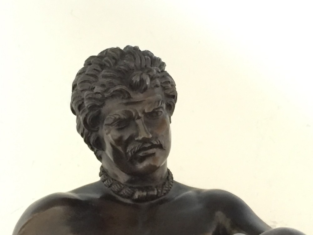 Antique Italian Grand Tour Bronze of the Dying Gaul Cast by Amodio Naples View VI