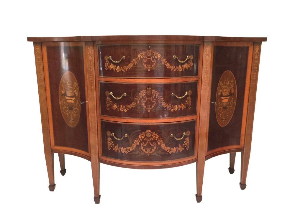 Antique Edwards & Roberts Marquetry Side Cabinet George III Style