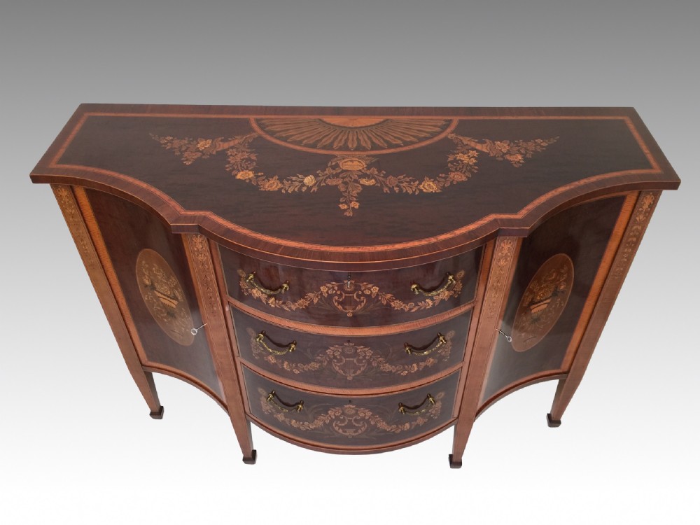Antique Edwards & Roberts Marquetry Side Cabinet George III Style View II