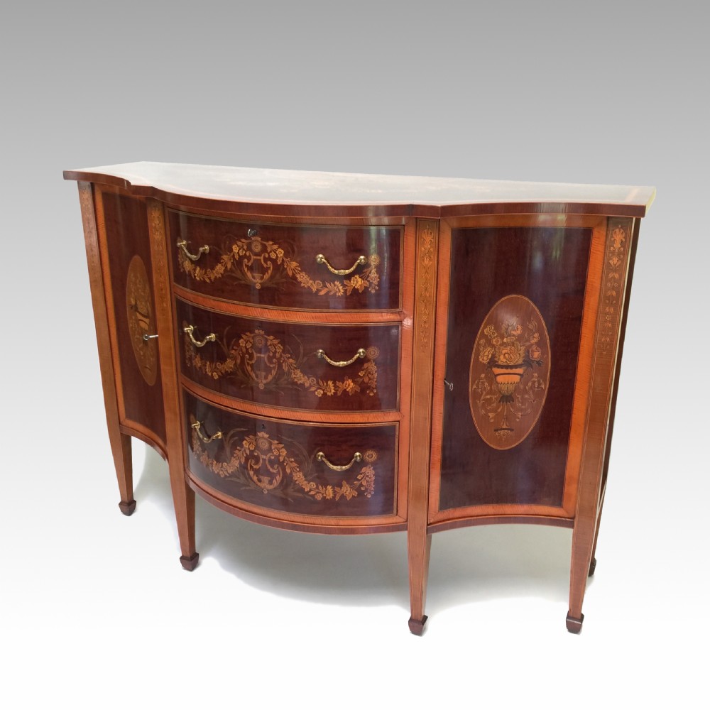 Antique Edwards & Roberts Marquetry Side Cabinet George III Style View III
