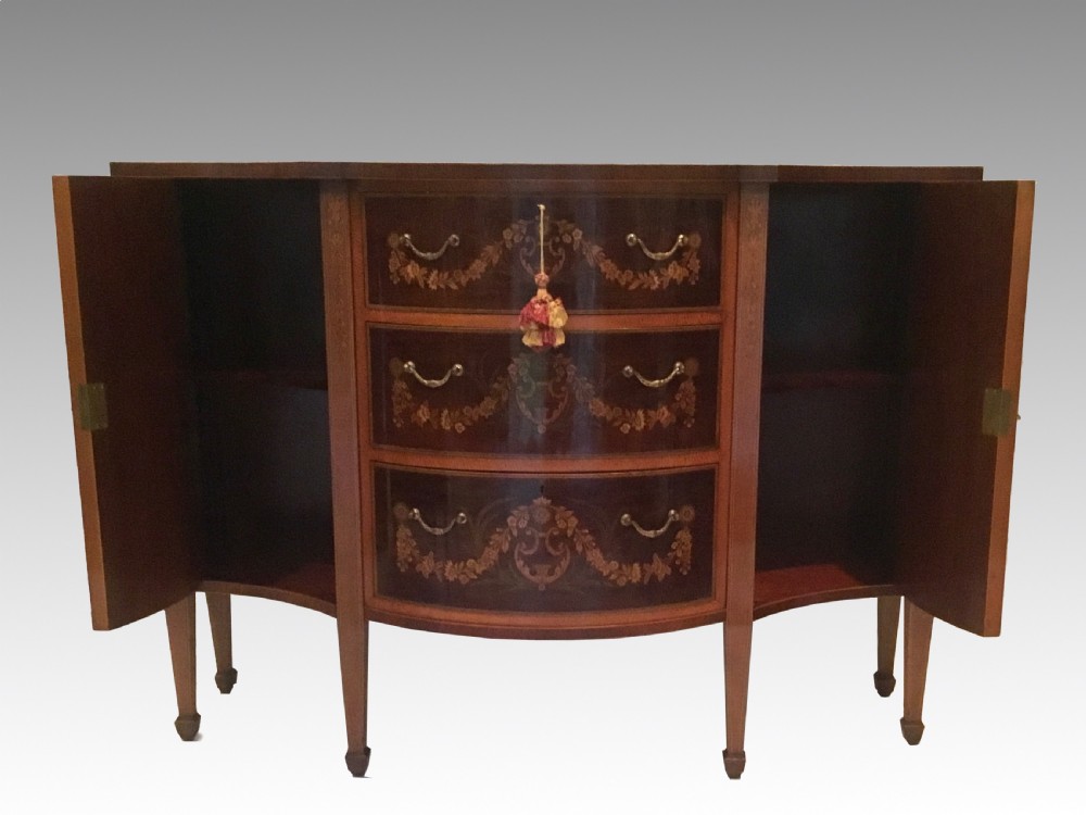 Antique Edwards & Roberts Marquetry Side Cabinet George III Style View VII