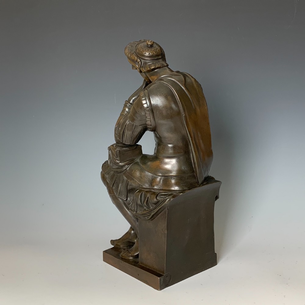 Grand Tour Style Barbedienne 'Laurent De Medicis' (Penseroso) Bronze after Michelangelo View III