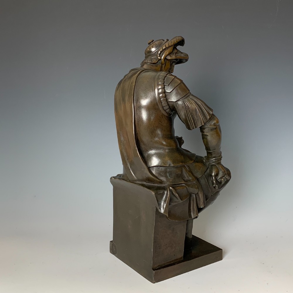 Grand Tour Style Barbedienne 'Laurent De Medicis' (Penseroso) Bronze after Michelangelo View IV