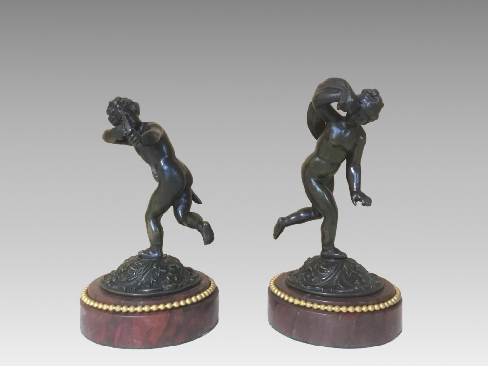 A Pair of antique French Bronze Putti View II