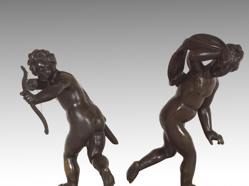 A Pair of antique French Bronze Putti View IV
