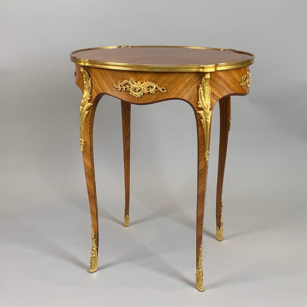 French 19th century Tulipwood & Ormolu mounted Oval Table