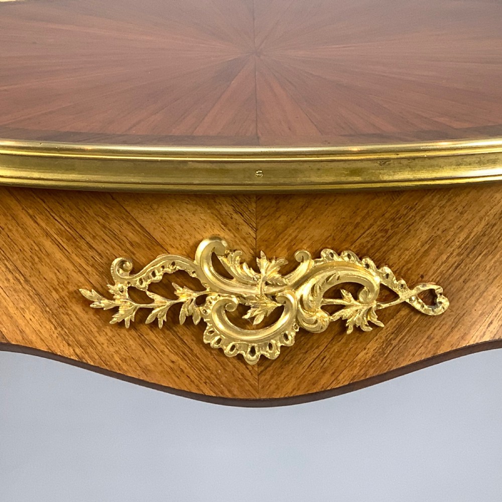 French 19th century Tulipwood & Ormolu mounted Oval Table View V