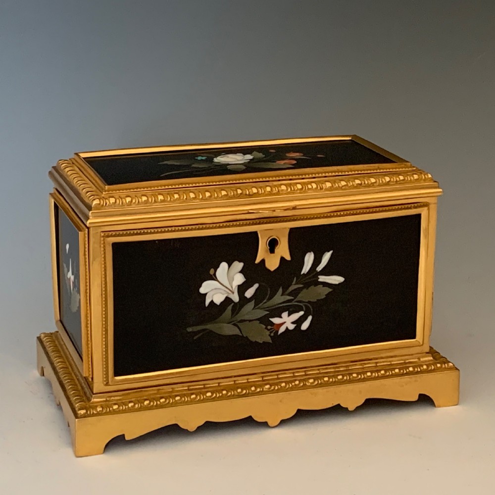 Antique 19th Century Florentine Pietra Dura Scent Casket