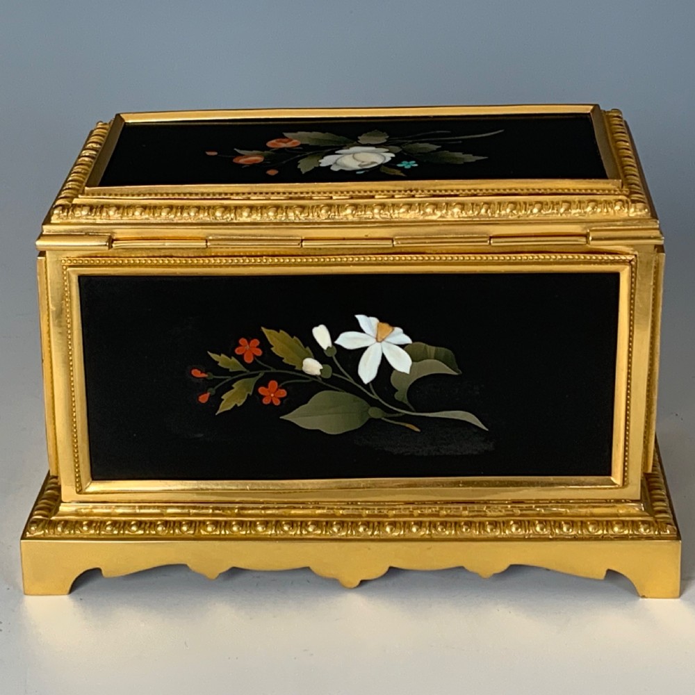 Antique 19th Century Florentine Pietra Dura Scent Casket View V
