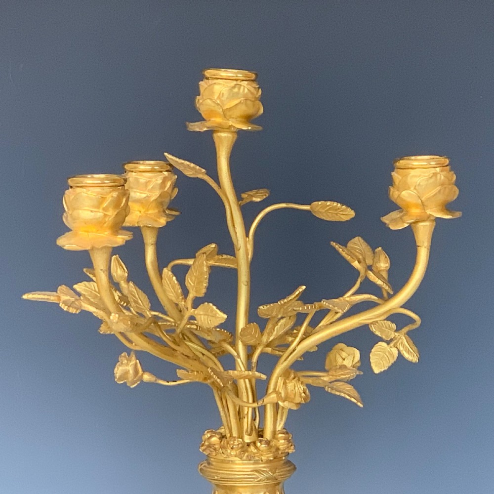 Louis XVI Style Gilt Bronze & Marble Candelabra View III