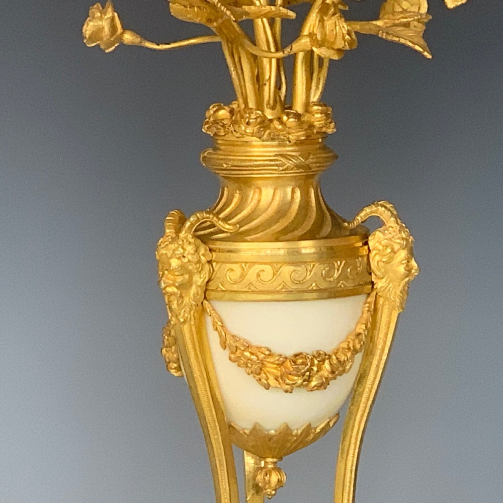 Louis XVI Style Gilt Bronze & Marble Candelabra View IV