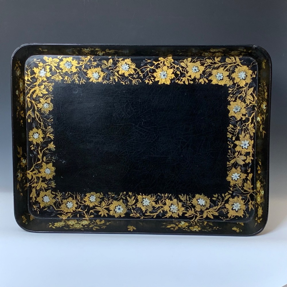 Victorian Papier Mache Tray on Stand Table View III