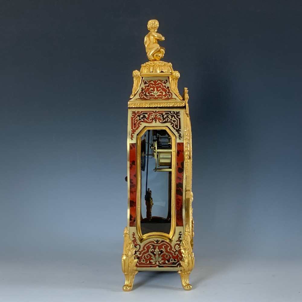 French Napoleon III Gilt Bronze Mounted Boulle Clock in the Louis XIV Style View III