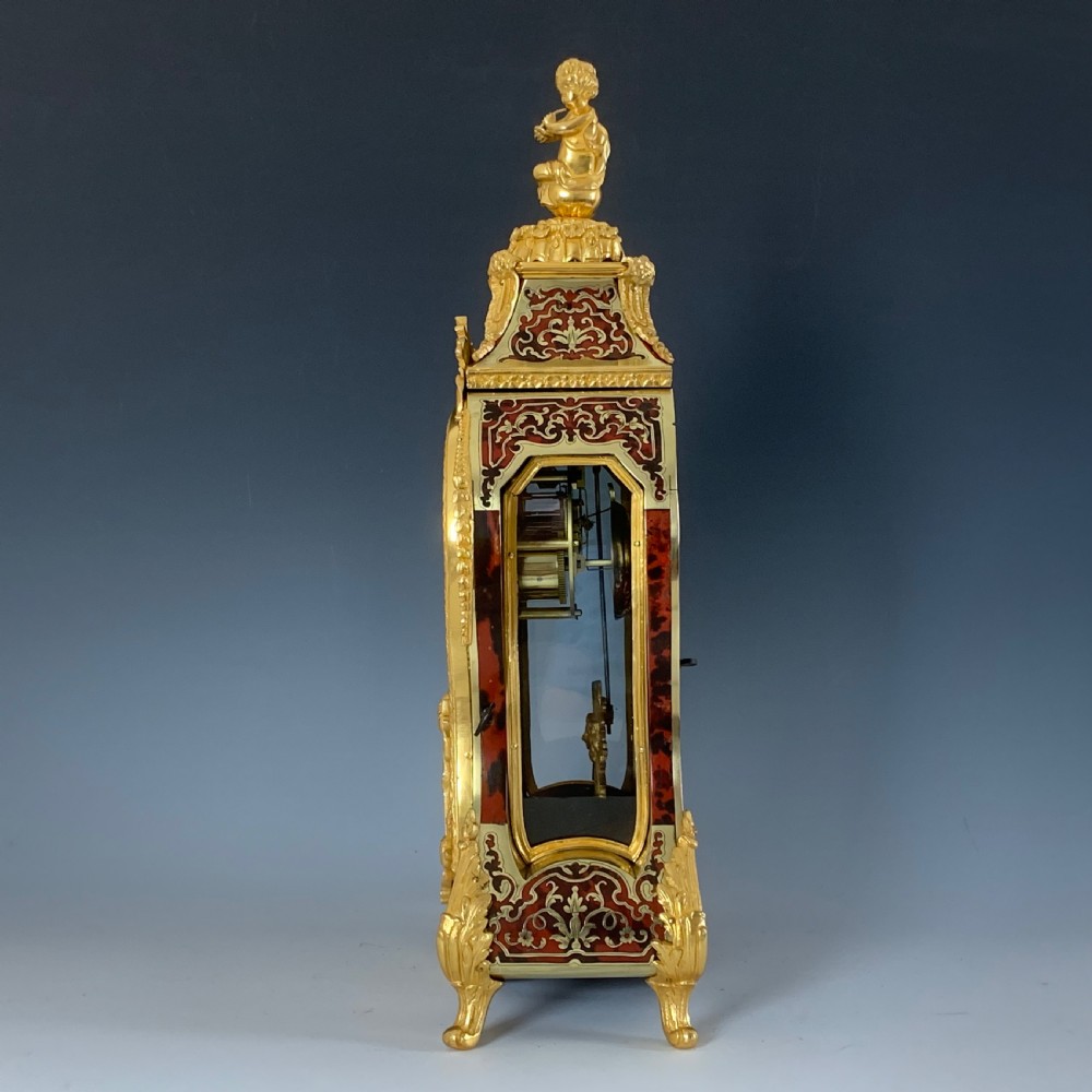 French Napoleon III Gilt Bronze Mounted Boulle Clock in the Louis XIV Style View IV