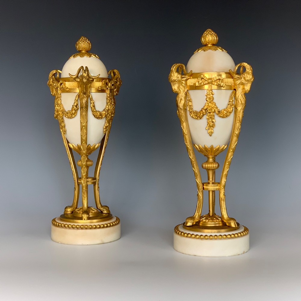 Pair of Napoleon III Gilt Bronze & Marble Cassolettes View VI