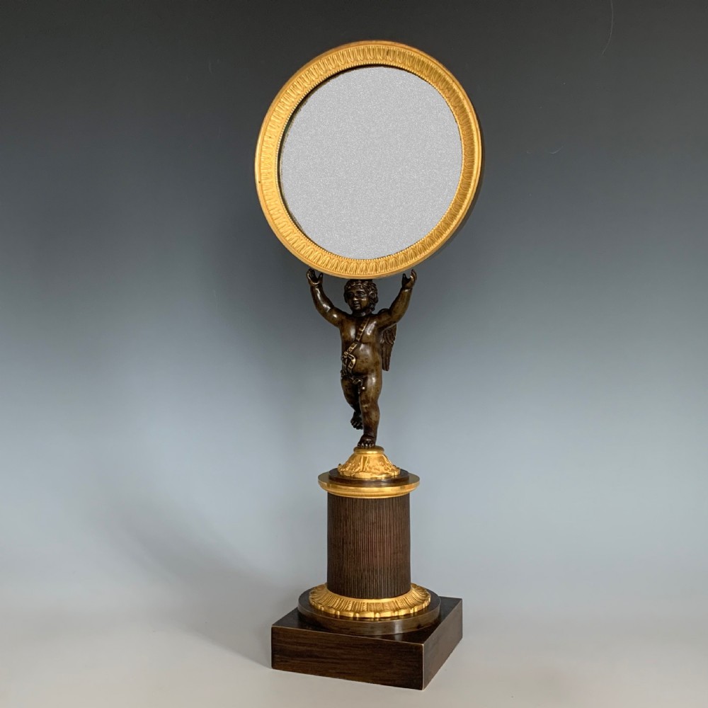 French Empire Bronze & Ormolu Table Mirror