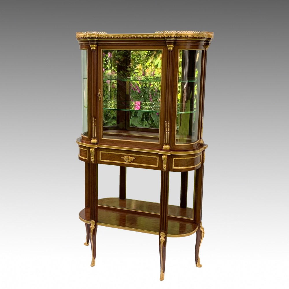 French Mahogany Vitrine on Stand by Lampre in the Louis XVI Style