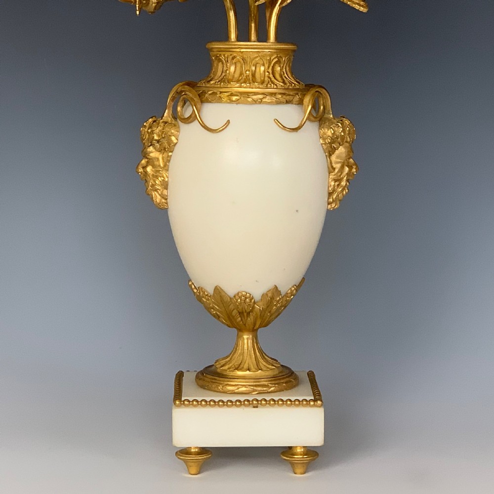 A Pair of 19th Century French Gilt Bronze Mounted Candelabra in Louis XVI Style View IV