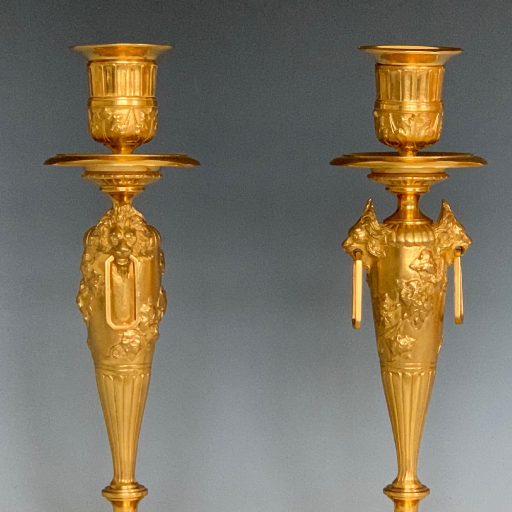 A Pair of 19th Century French Gilt Bronze Candlesticks View II