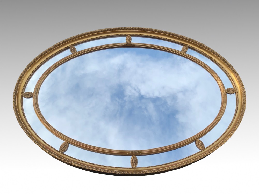 Edwardian Giltwood and Gesso Wall Mirror in the Adam Style View II