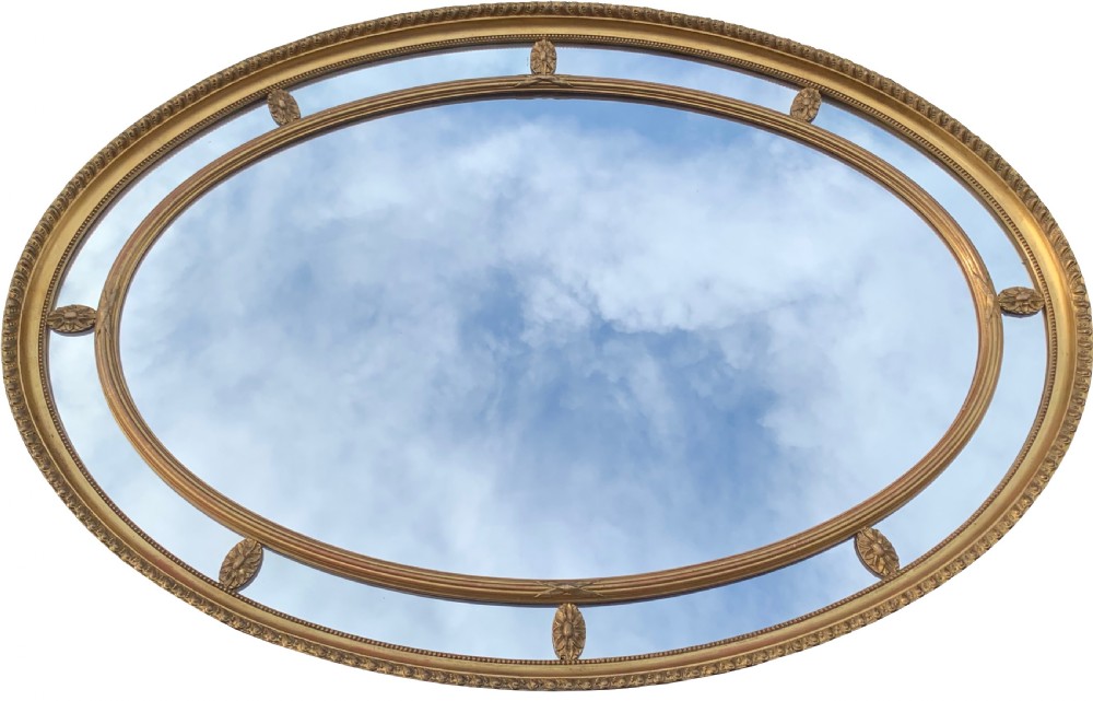 Edwardian Giltwood and Gesso Wall Mirror in the Adam Style View V