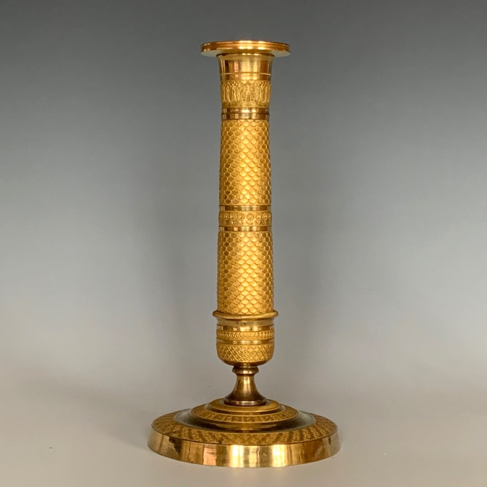 A Pair of French Empire Gilt Bronze Candlesticks View III