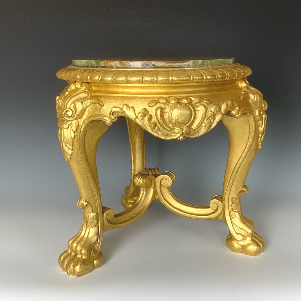 Antique French Napoleon III Giltwood Stand View II