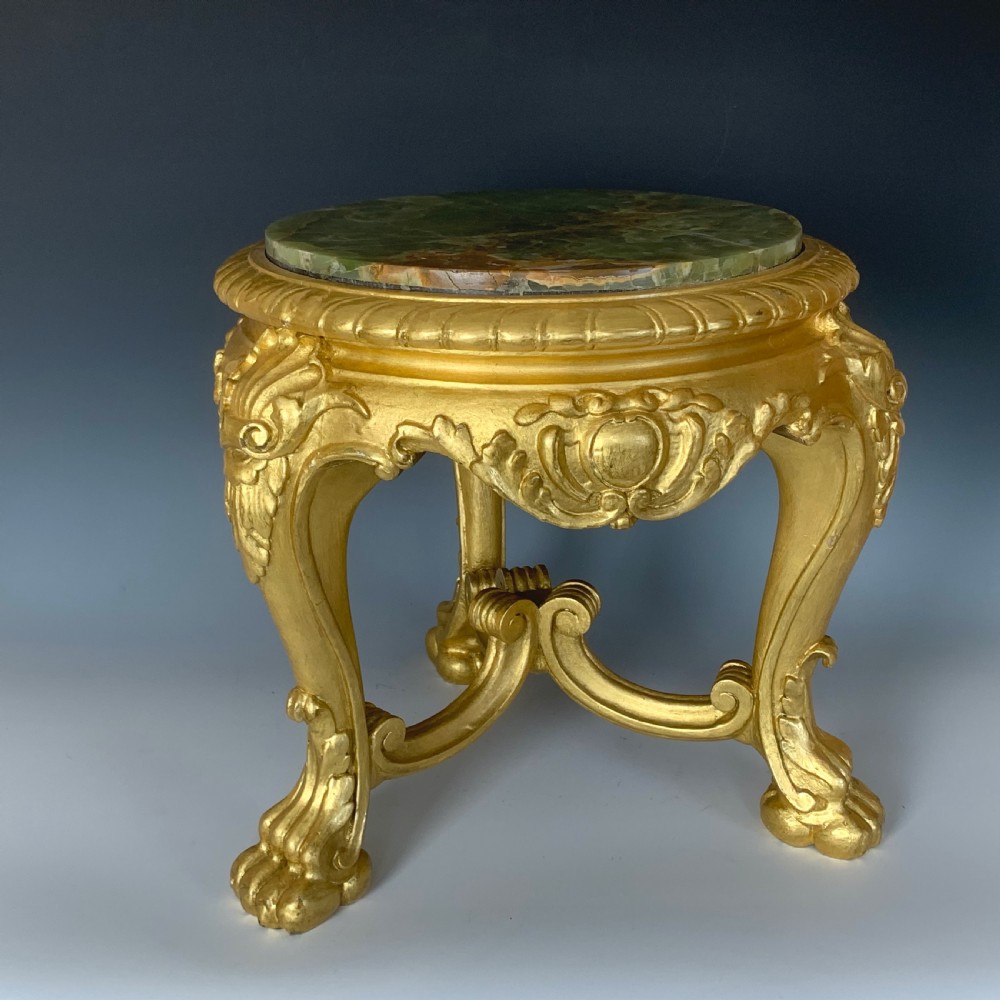 Antique French Napoleon III Giltwood Stand View III
