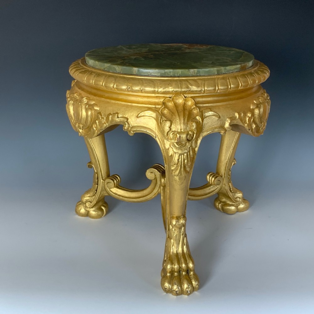 Antique French Napoleon III Giltwood Stand View IV