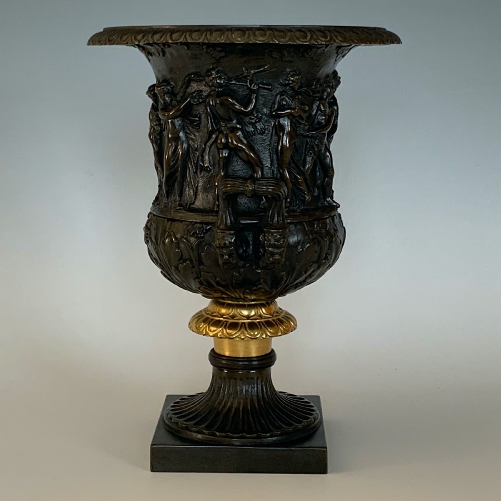 A Pair of Medici & Borghese Bronze Vases After the Antique in Grand Tour Style View V