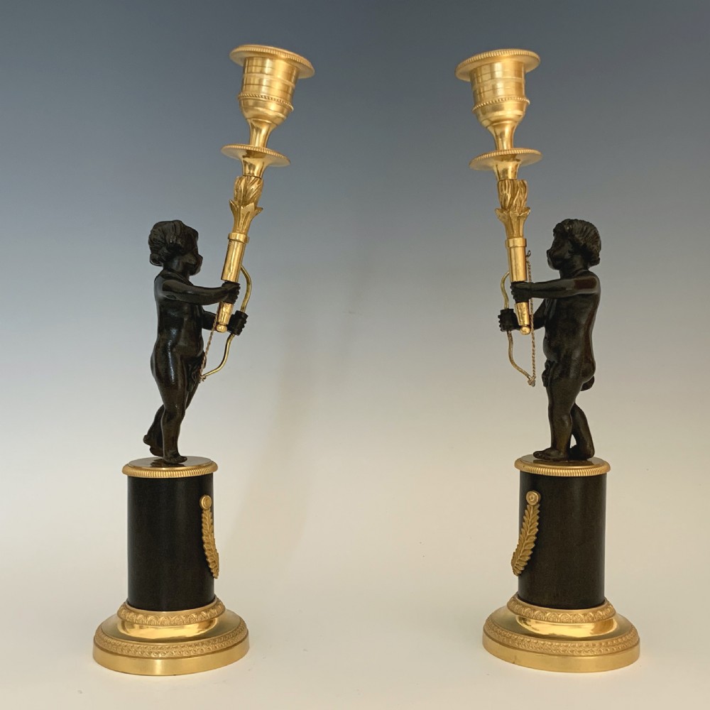 Pair of George IV Ormolu & Bronze Candlesticks View III