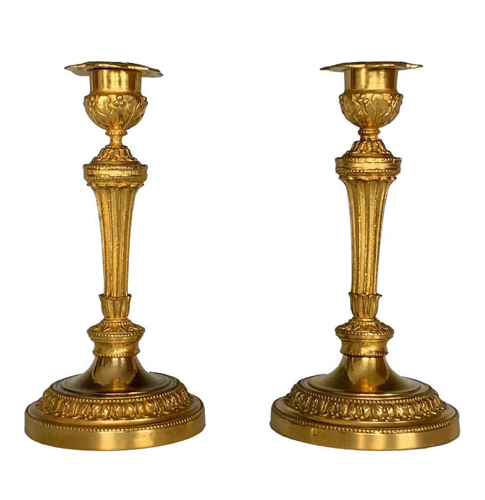 Pair of Ormolu Candlesticks Louis XVI Style