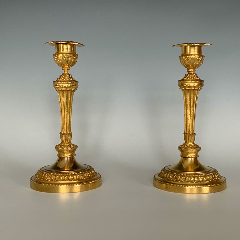 Pair of Ormolu Candlesticks Louis XVI Style View III