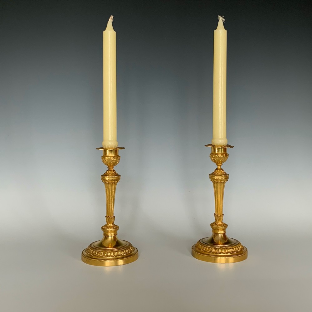 Pair of Ormolu Candlesticks Louis XVI Style View IV