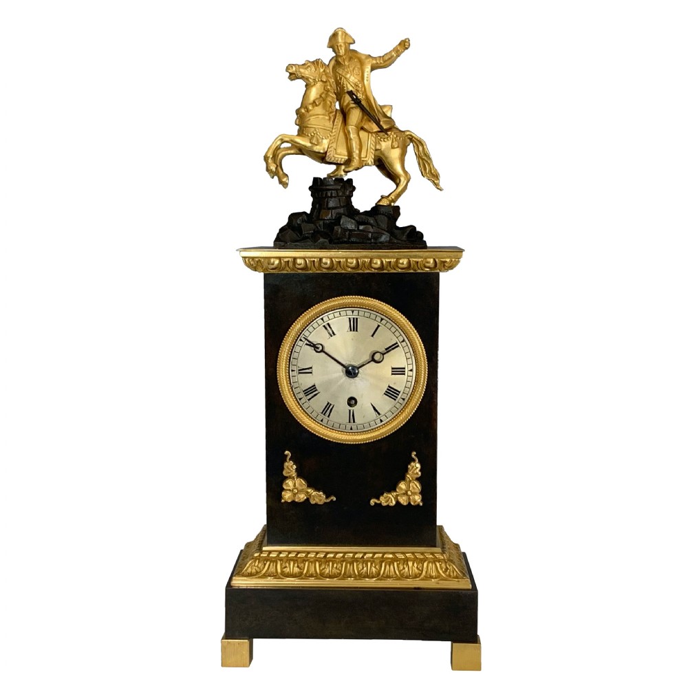 Antique French Mantel Timepiece Depicting Napoleon