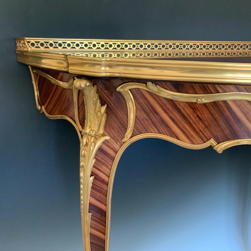 Antique Louis XV Style Kingwood & Ormolu Console Table View II