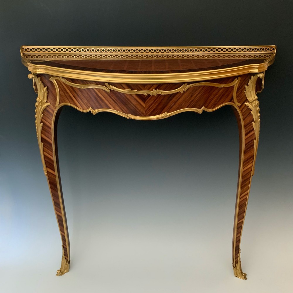 Antique Louis XV Style Kingwood & Ormolu Console Table View VI