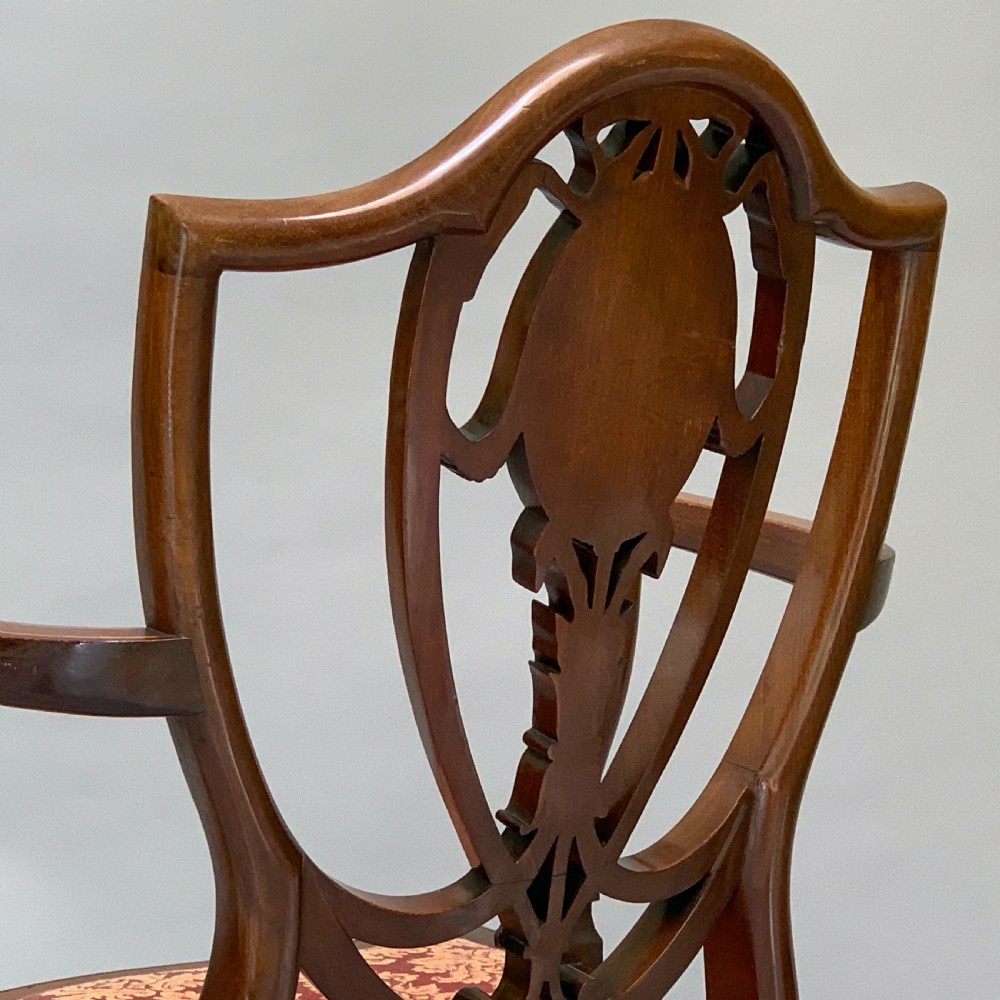 Fine Edwardian Mahogany & Inlaid Antique Arm Chair View IV