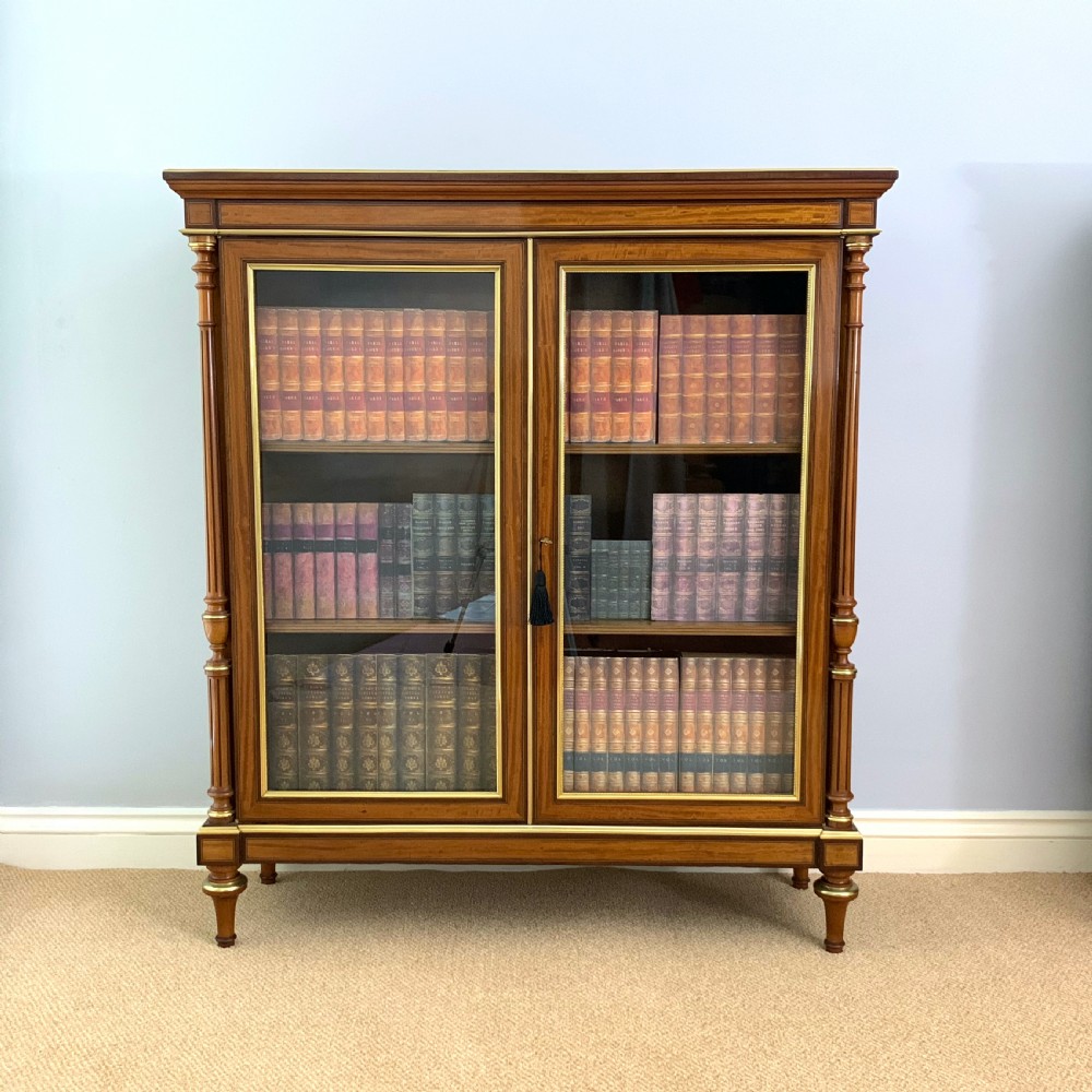 Pair of Satinwood Cabinet Bookcases View II
