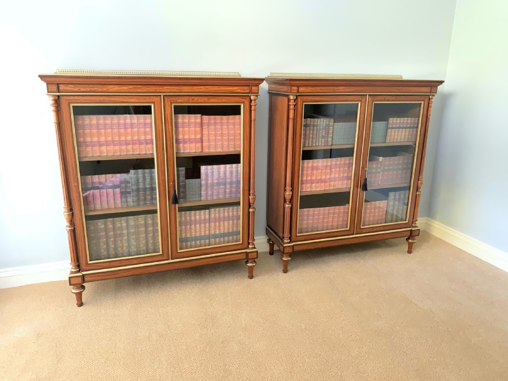 Pair of Satinwood Cabinet Bookcases View IV