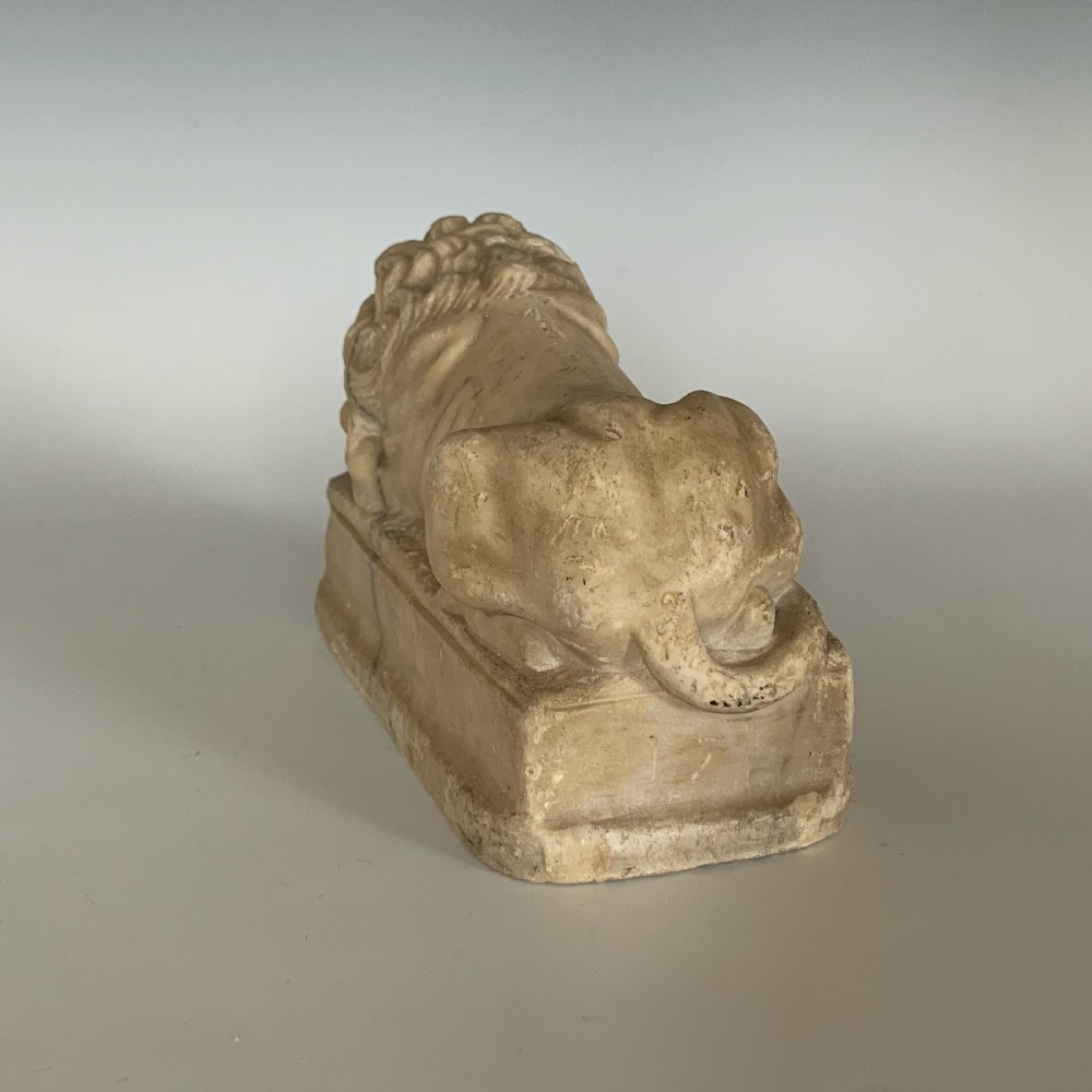 Italian 19th Century Carved Marble Lion after Canova View V
