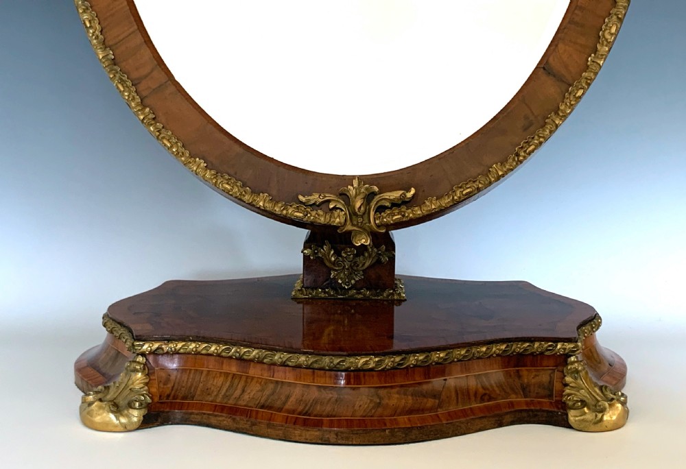 Victorian Ormolu Mounted Walnut Toilet Mirror View III