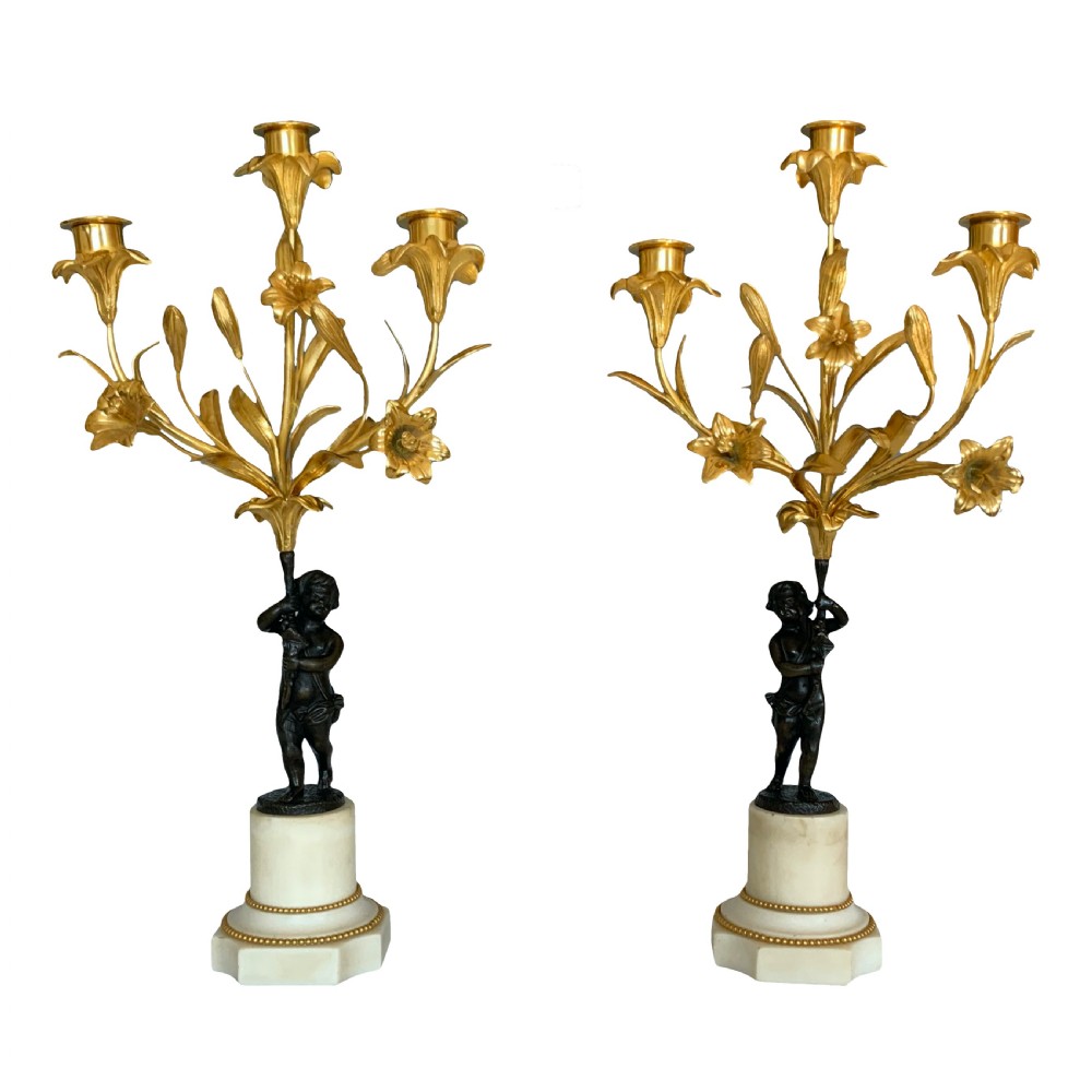 Napoleon III Ormolu & Bronze Candelabra in Louis XVI Style
