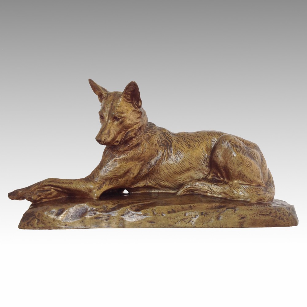 Louis Riché Bronze German Shepherd Dog View II