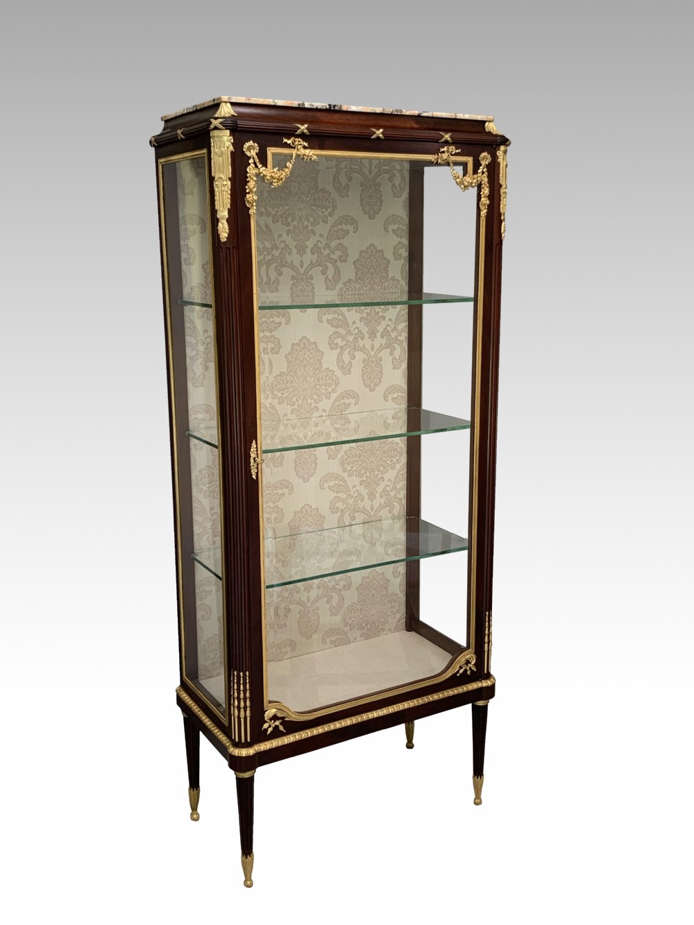 French Belle Epoque Louis XVI Style Mahogany & Ormolu Vitrine View III
