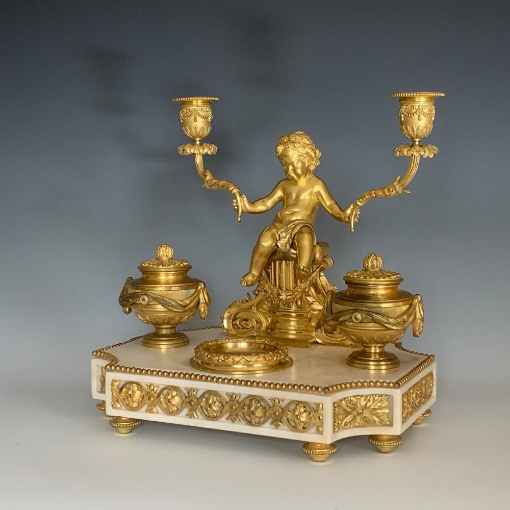 Antique French Louis XVI Style Ormolu Encrier by Blaise Millet View III