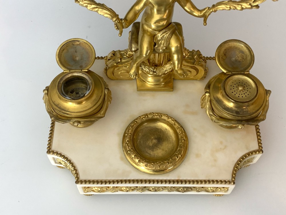 Antique French Louis XVI Style Ormolu Encrier by Blaise Millet View VII