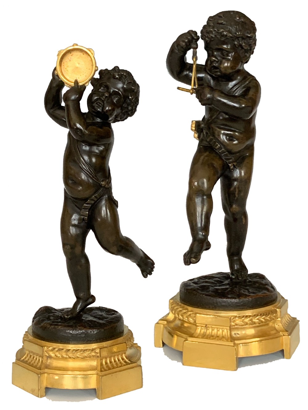 Antique Napoleon III Bronze Figures of Putti After Clodion