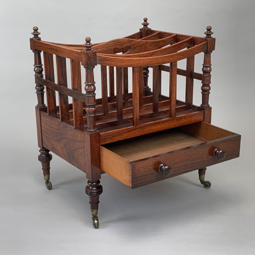 Antique George IV Rosewood Canterbury View V