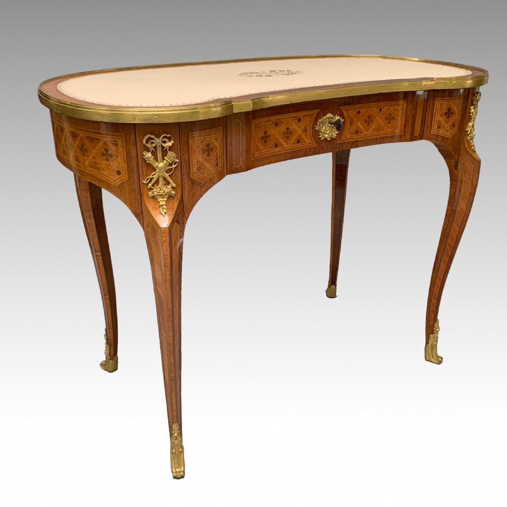 French Purpleheart & Tulipwood Ormolu Mounted Writing Table by Durand View II